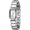 TIME100 Set Orologio Donna con Bracciale Rigido, Cassa Geometrica con Cristalli, Cinturino Metallo a Maglie Sfaccettate, Movimento al Quarzo Preciso, Confezione Regalo