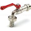 Tiemme Rubinetto a sfera 3/8 tiemme con portagomma e leva alluminio rossa 2500012