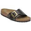 Birkenstock Sandali Donna, Modello Catalina, Tomaia in Birko-Flor, Apertura Slip-on, Fibbia in Metallo, Interno in Cuoio, Soletta in Sughero, Suola in Eva, Calzata Stretta, Colore Nero