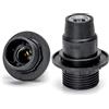 Aigostar Portalampada E14 Nero 250V filettato con ghiera morsettiera a vite autobloccante in plastica Aigostar