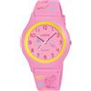 Lorus Orologio per bambini al quarzo in plastica con cinturino in silicone, Rosa - RRX49HX9