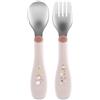 Chicco Set Posate Chicco Metal Cutlery in Acciaio 18M+ Rosa