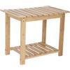 Relaxdays Sgabello in bambù con ripiano, Maniglie, portadoccia, 42x53x33 cm, Colore Naturale