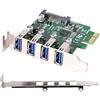 chenyang CY Low Profile 4 Ports PCI-E to USB 3.0 HUB PCI Express Expansion Card Adapter 5Gbps for Motherboard