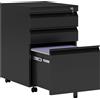 Vinsetto HOMCOM Mobiletto per ufficio con ruote, 3 cassetti bloccabili, 39 x 48 x 60 cm nero