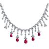 Bling Jewelry Collana A Collo Di Spruzzo Dichiarazione Grande In Argento Placcato Ottone Con Goccia Di Rubino Simulato AAA CZ Stile Vintage Alla Moda Per Donne