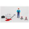 BRUDER 62100 MECCANICO CON ATTREZZI OFFICINA