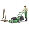 BRUDER 62103 GIARDINIERE CON TOSAERBA E ATTREZZI