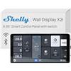 Shelly Wall Display X2i Argento - 6.9 Pannello di Controllo Smart Wi-Fi, Relè Integrato 5A, Richiede Neutro, Sensore LUX e sensore G, Altoparlanti Stereo, Alexa e Google, Home Assistant