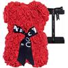 Palucart Orsetto di Rose Rosse Mis. 17x17x25 cm Con Fiocco Nero Regalo San Valentino 089M