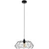 Eglo lampada a sospensione Carlton 2, lampada vintage a sospensione 1 | luce, lampada a sospensione retrò in acciaio, colore nero, portalampada E27