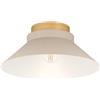 Eglo Moharras FSC100HB - Lampada da soffitto in design scandinavo e boho, plafoniera in legno naturale e metallo color sabbia, lampada per salotto e corridoio con attacco E27