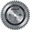 Oshlun SBF-080048 8-Inch 48 Tooth TCG Saw Blade with 5/8-Inch Arbor (Diamond Knockout) for Mild Steel and Ferrous Metals