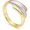 Gioielleria Lucchese Oro Anello Donna Oro Bianco Giallo Rosa GL102425