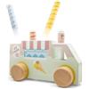 Woet® - Camion dei Gelati Pop-Up Giocattolo in Legno per Bambini Piccoli - Giocattolo di Motricità con Figure a Molla - Veicolo Giocattolo - Causa ed Effetto - A Partire da 2 Anni - Regalo per Bambini