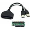 Cablecc 1 unità USB 3.0 a SATA 22Pin e Micro SATA Adattatore per dischi rigidi da 1,8 e 2,5 con cavo di alimentazione USB incluso