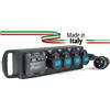 EXTREME POWERBOX PORTATILE INGRESSO SPINA 32A MASCHIO 3P CAVO 2MT USCITE 4 PRESE CEE 16A 3P PROTEZIONE 1 RCBO 32A + 2 MBC 16A
