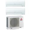 Mitsubishi Electric Condizionatore Climatizzatore Mitsubishi Electric Dual Split Inverter R-32 Smart MSZ-HR 9000+9000 BTU R-32 Con MXZ-2HA50VF WiFi Optional 9+9