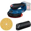 Bosch Professional 18V System Levigatrice a batteria GEX 18V-150-3 (incl. 1 carta abrasiva, 1 contenitore, 1 anello di sicurezza, senza batteria/caricabatteria)