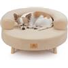 Ferplast Cuccia Cani e Gatti in Legno Certificato FSC® con Cuscino Morbido, Stile, Comfort e Durevolezza, d. 56 x h 29 cm.