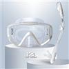 EXP VISION Pano - Set di maschere da snorkeling a 3 finestre, anti-appannamento e snorkeling professionale per adulti (bianco)