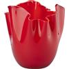 VENINI VASO FAZZOLETTO OPALINO D.23 CM ROSSO INTERNO ROSSO H.31 CM FO370000000O0JO