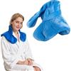 GBKDQQ Cuscino termico per il collo, con noccioli di ciliegia, forno a microonde, cuscino con lavanda, 1,1 kg, grande contro la tensione di schiena, collo e spalle (blu)