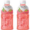DISTRIBUZIONE 3D Mogu Mogu succo di frutta multi sapore con 25% NATA De Coco, bevanda potenziante energetica, ricca di fibre naturali di frutta, senza conservanti aggiunti e colori, 2x 320ml (2x, Guava)