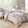 Dreams & Drapes - Copripiumino Heritage Florette - Letto Super King Size (260 x 220 cm) - 2 federe - Policotone Premium - Copripiumino floreale in lilla viola - Biancheria da letto con fiori viola