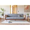 PIB Divano in legno e cannage, 3 posti, stile scandinavo, 190x83x73 cm, design atipico ispirato agli anni '20 e '50