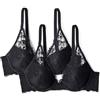 Amazon Essentials Reggiseno Con Scollo Profondo In Pizzo Gallone Elasticizzato Imbottito con Ferretto Donna, Pacco da 2, Nero/Bianco, 1B