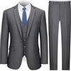 LUPURTY Abiti da Uomo, 3 Pezzi da Uomo Slim Fit, Giacca Solida Gilet Pantaloni con Cravatta, Set Smoking con Un Bottone, Blu Navy 4XL, Blu Navy, 4XL