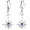 REDSUN Orecchini con pietra di luna in argento sterling 925, con stella a ottanta punte, sole/luna, arcobaleno, per ragazze, madri, figlie, donne, fidanzate, Argento sterling