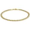 CARISSIMA Bracciale da uomo in oro giallo 9 ct con catena curb piatta forata da 4 mm, 18 cm