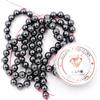Fukugems Perline con Stretch Cord per Gioielli che fanno Perline di Pietra sciolte per DIY Energy Stone Healing Power Bracelet 10mm=76 pezzi e 1 rotolo cavo Hematite 10mm