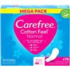 Carefree Cotton Feel - Set di 76 inserti in cotone senza profumo, grado di assorbimento due, taglia normale, confezione da 76 pezzi