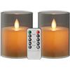 Koelaa 2 Pezzi Candela LED, Candela a Batteria Senza Fiamma con Timer e Telecomando per Decorazioni Casa, Tavolo, Natale, Campeggio - 7,5x10 cm