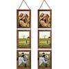 EYMPEU Cornici Triple 13x18, Cornice Foto Rustica in Verticale, Decorazione per Soggiorno, Camera da Letto, Ufficio, 6 Pezzi, Marrone