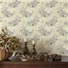 VaryPaper Carta da Parati Floreale Viola Chiaro Pellicola Adesiva Fiori Beige 44.5cmx200cm Adesivi Decorativi per Mobili Armadi Cassetti Carta da Parati Vintage Soggiorno Bagno Sala da Pranzo Scaffali