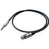 Proel BULK200LU10 - Cavo sbilanciato audio con connettore Jack Mono 6.3 mm a Cannon XLR 3F Femmina da 10mt., Nero