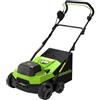 Greenworks Scarificatore Arieggiatore Prato 48V (24V x2) Brushless 2-in-1, Larghezza 38 cm, 5 Livelli Altezza, Sacco 45L, Manico Pieghevole, Utensile Giardino a Batteria, Solo Corpo GD2X24SC38II