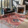 DEFYNEE Tappeto per soggiorno, lavabile in lavatrice, 180 x 270 cm, antiscivolo, morbido a pelo corto, grande, per soggiorno, corridoio, camera da letto e cucina, colore: rosso