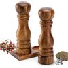 Aurevit Set Macina Sale e Pepe in Legno - Macinapepe e Macinasale Manuali con Meccanismo in Ceramica e Acciaio, Regolazione Esterna, Riempibile, 23 cm, Acacia