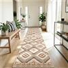DEFYNEE Tappeto passatoia da corridoio, 60 x 300 cm, antiscivolo, tappeto a pelo corto, lavabile, pieghevole, design boho, per corridoio, cucina, soggiorno e ufficio, cammello
