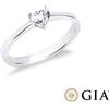 Gioielli di Valenza Anello con diamante taglio cuore 0.30ct GIA in oro bianco 18k
