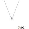 Gioielli di Valenza Collana punto luce in oro bianco 18k con diamante IGI, 1.00ct