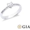 Gioielli di Valenza Anello con diamante taglio cuore 0.30ct GIA in oro bianco 18k