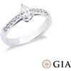 Gioielli di Valenza Anello con diamante taglio goccia 0.30ct GIA in oro bianco 18k