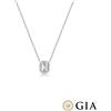 Gioielli di Valenza Collana punto luce contorno in oro bianco 18k con diamante taglio smeraldo 0.50ct GIA