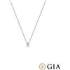 Gioielli di Valenza Collana punto luce in oro bianco 18k con diamante taglio ovale 0.30ct GIA